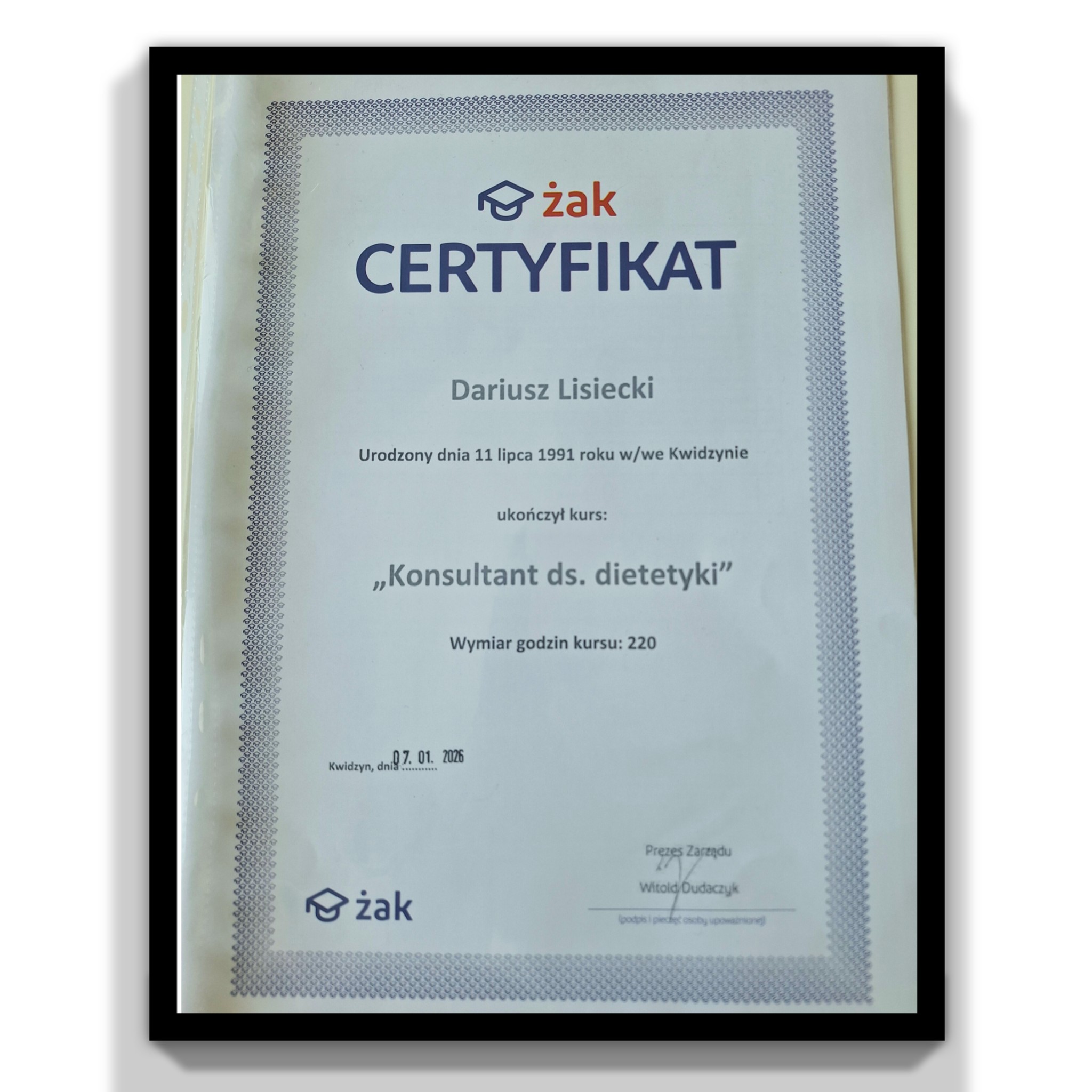 Mój certyfikat - strona główna